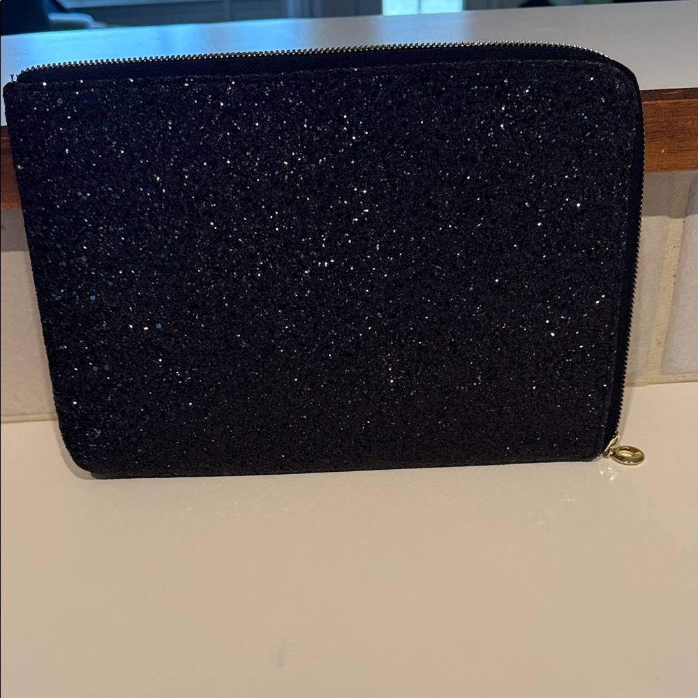 Black Glitter Zip tablet holder
